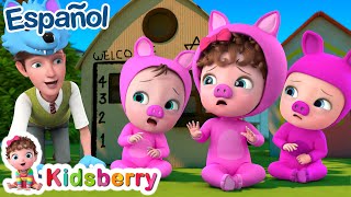 Los Tres Cerditos y el Lobo Feroz en Español  Canciones Infantiles de Kidsberry Español [upl. by Winne]