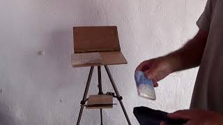 Watercolor plein air easel  a simple solution for a lightweight easel [upl. by Eatnuahs]