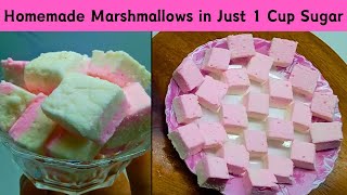 Super Softy Easy Homemade Marshmallows Recipe for Kids with 1 Cup Sugar By Bushras Kitchen [upl. by Znieh508]