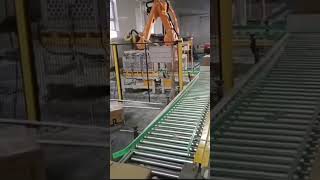 Automatic High Speed Arm Robot Palletizing System Robot cartons Palletizer roboticpalletizer [upl. by Daza]