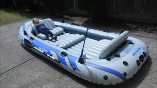 Intex Excursion 5 inflatable boat review part 1 [upl. by Pauiie749]