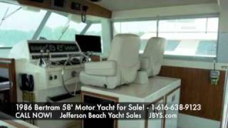 1986 58 Bertram MotoryachtB5125 Deposit [upl. by Aihsenrad]