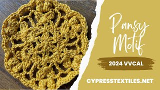 2024 VVCAL Pansy Motif Free Crochet Hexagon [upl. by Elockin]