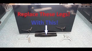 How To fit a Universal TV Central Stand  TV swivel base to replace the wide TV Legs [upl. by Ahsikrats]