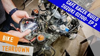 Cafe Racer Build Suzuki GS1000Ep 2 Bike Teardown [upl. by Mirella]