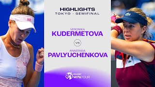 Veronika Kudermetova vs Anastasia Pavlyuchenkova  2023 Tokyo Semifinal  WTA Match Highlights [upl. by Tomasine]