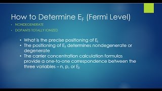 How to Determine EF the Fermi Level in Semiconductors [upl. by Rollo]