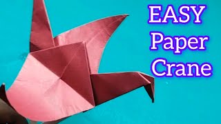 EASY Paper Crane TutorialFLYING paper crane Origami in 2 Minutes [upl. by Calva]