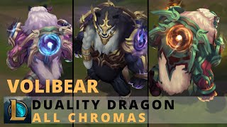 Duality Dragon Volibear All Chromas  League of Legends [upl. by Krischer]