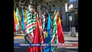 Pensioni lavoro sanità sindacati in piazza [upl. by Adiasteb]