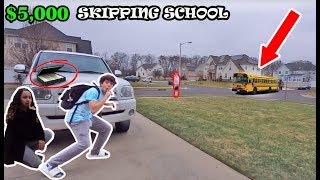 Last To Get Caught SKIPPING SCHOOL Wins 5000 So Crazy WE GOT CAUGHT [upl. by Atorod]