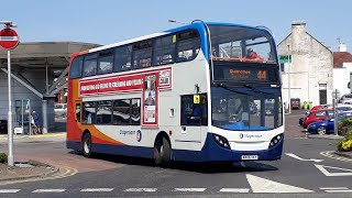 44 Stagecoach Fife ADL Enviro 400 Trident II 19022 MX06 XAY [upl. by Ahseinek658]