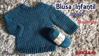 Blusa em croche INFANTIL  Renata Vieira [upl. by Albur]