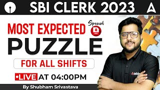 SBI Clerk 2024  Most Expected Puzzle for All Shifts  Reasoning by Shubham Srivastava [upl. by Aniaj]