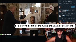 Hasan comments on xQc appearing on Adin Ross’ stream with Donald Trump [upl. by Ahsertal]