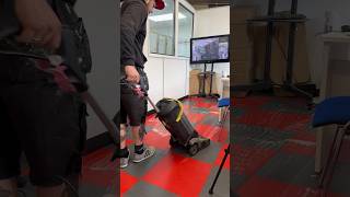 Satisfying PVC Garage Floor Tile Cleaning Using Karcher Scrubber Drier  ASMR asmr cleaning [upl. by Poliard]