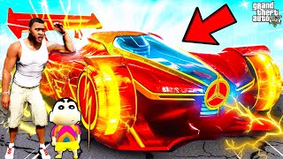 Franklin UPGRADING and TRANSFORMING Super GOD CAR in GTA 5  SHINCHAN and CHOP [upl. by Ynnus]