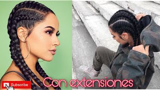 COMO HACER TRENZAS PEGADAS CON EXTENCIONES❤️ pasó a paso [upl. by Afra739]