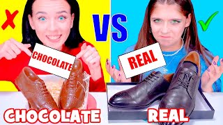 ASMR Real Food VS Chocolate Food Challenge Full Video [upl. by Arihat]