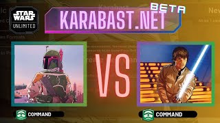 Boba vs Luke  Midrange v Ramp  Star Wars Unlimited  Karabast BETA  Premier Constructed Gameplay [upl. by Rebe]