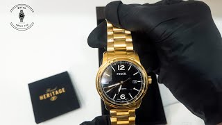 FOSSIL WATCH HERITAGE AUTOMATIC GOLD STAINLESS STEEL ME3232  UNBOXING [upl. by Derdle]