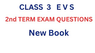 CLASS 3 EVS 2 nd TERM EXAM QUESTION PAPER PARISARAPADANAM ENGLISH MEDIUM [upl. by Blanding]