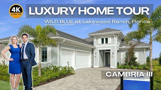 Wild Blue at Waterside Lakewood Ranch  LUXURY Homes for Sale in Sarasota  Cambria III Model Tour [upl. by Ahsimaj]