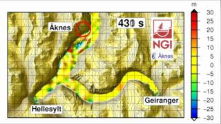 Numerical model tsunami Aaknes  Geiranger  Hellesylt [upl. by Uziel]