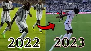 Moise Kean Celebration after scoring against Barcelona 22 and Real Madrid 23 [upl. by Firestone269]