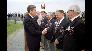 President Reagan speaks at the 40th Anniversary of DDay quotThe Boys of Pointe du Hocquot [upl. by Rakel]