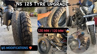 Ns 125 tyre upgrade❤️‍🔥 140 mm or130 mm size🤔Il big tyre 😍ns1 [upl. by Orianna]