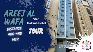 Areej AlWafa Hotel Makkah  Distance 400450 MTR Complete Details Review Rooms [upl. by Ellezig]