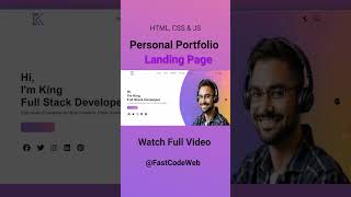 Personal Portfolio Website With Dark Theme Using HTML CSS amp JS  Step by Step Tutorial  Fast Code [upl. by Nylime]