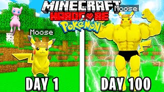 I Survived 100 Days as a Minecraft POKEMON [upl. by Orofselet]