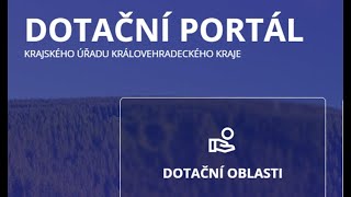 Dotační portál – uživatelský účet a podání žádosti o dotaci [upl. by Sumerlin]