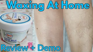 Ayur cold wax review  demo  waxing at home  remove body hair at home  leg waxing  wax strips [upl. by Auof800]