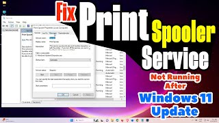 How To Fix Print spooler Service Not Running After Windows 11 Update [upl. by Limaj]