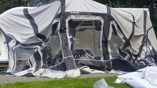 Putting up our Sunncamp Swift 390 Deluxe SC Awning [upl. by Harrietta]