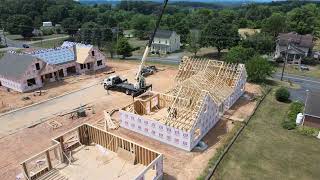 2024723  Setting Trusses Roofing and Some Windows [upl. by Ettenrahs]