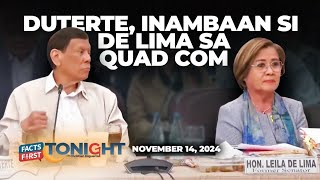 Duterte napikon kay De Lima [upl. by Ahsihat]