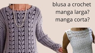 como tejer a crochet blusa hojas efecto vertical adelgazante [upl. by Florine]