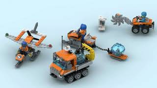 Lego City  Arctic  30310 30360 60032 60033  Snowmobile Scout Ice Crawler Ice Saw  Multiset [upl. by Ynaffik798]