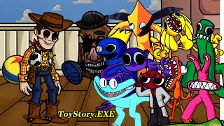 FNF ToyStoryEXE Vs 2D Rainbow Friends Chapter 2  WoodyEXE My New Plaything  Friday Night Funkin [upl. by Ahsieyk]