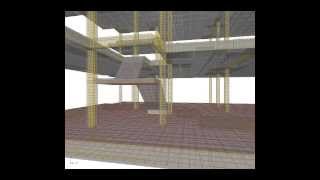 Animación Estructura con Forjados Reticulares en ESwin [upl. by Llerrem]