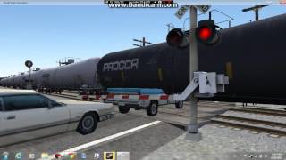 Union Pacific Frieght Train Crossing Country Crossing In Run8 Train Simulator [upl. by Dowski]