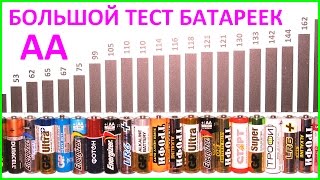 БОЛЬШОЙ тест батареек АА Тестирование батареек формата AA BIG battary cell test size AA R6 LR6 [upl. by Isaiah]