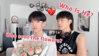 Who Sent The Flowers 💔Have you fallen in love with someone else Who Is He Cute Gay Couple PRANK [upl. by Mehalek]