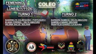 Turnos 1 y 2 FEMENINO 1 Salida LUNES Juegos Deportivos Oriente 2024 COLEO [upl. by Housum934]