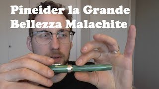 Pineider La Grande Bellezza Malachite Fountain Pen Review [upl. by Akissej]