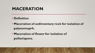 Maceration of sedimentary rocks or flower  palynology  AZ concepts guide [upl. by Tuneberg]